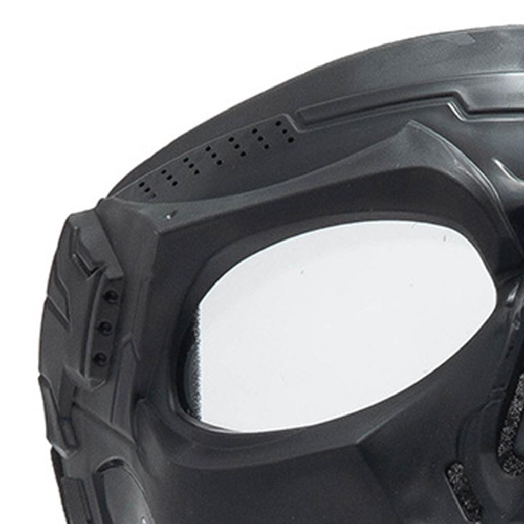 Riding Face Cover Goggles Glasses Skull Shape ABS Frame PC Lens for Eye Protection