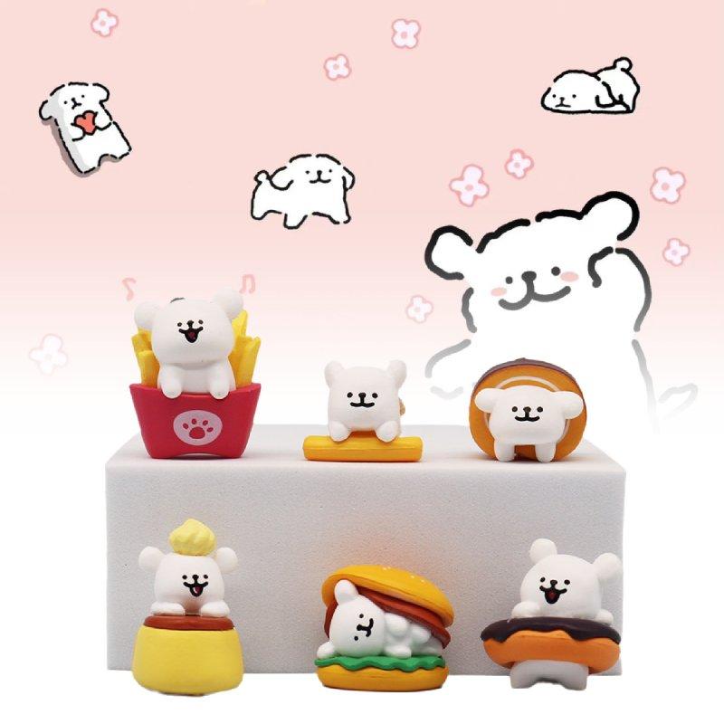 Maltese Theme 6pcs Afternoon Tea Decoration Toy Doll Models Pvc Material Gift