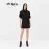 MO&Co. Spliced Poplin Stretch Cotton Shirt Dress with Belt