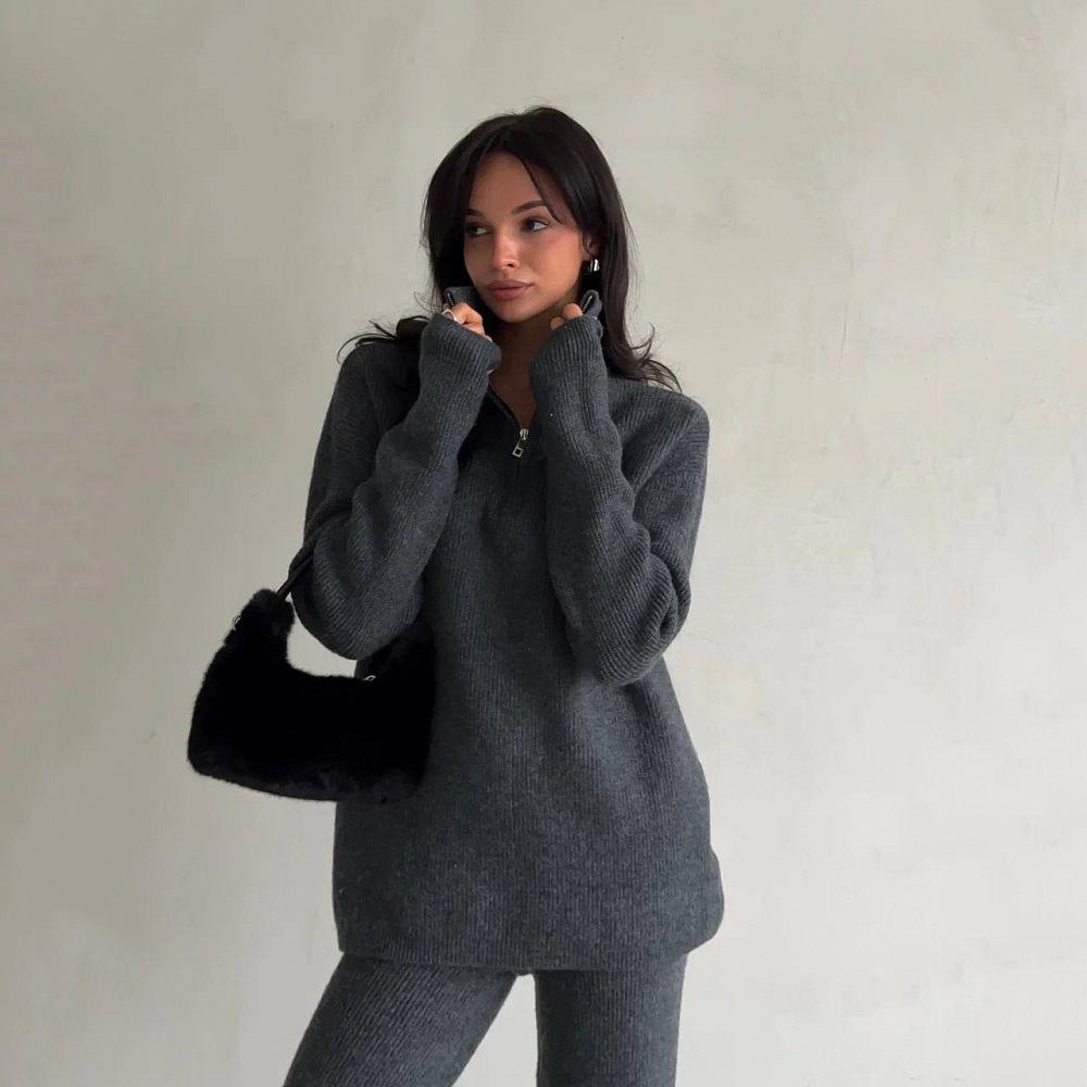 Women Solid Color Long Sleeve Hooded Hoodies Suit Autumn Winter Loose Top Wide Leg Pants