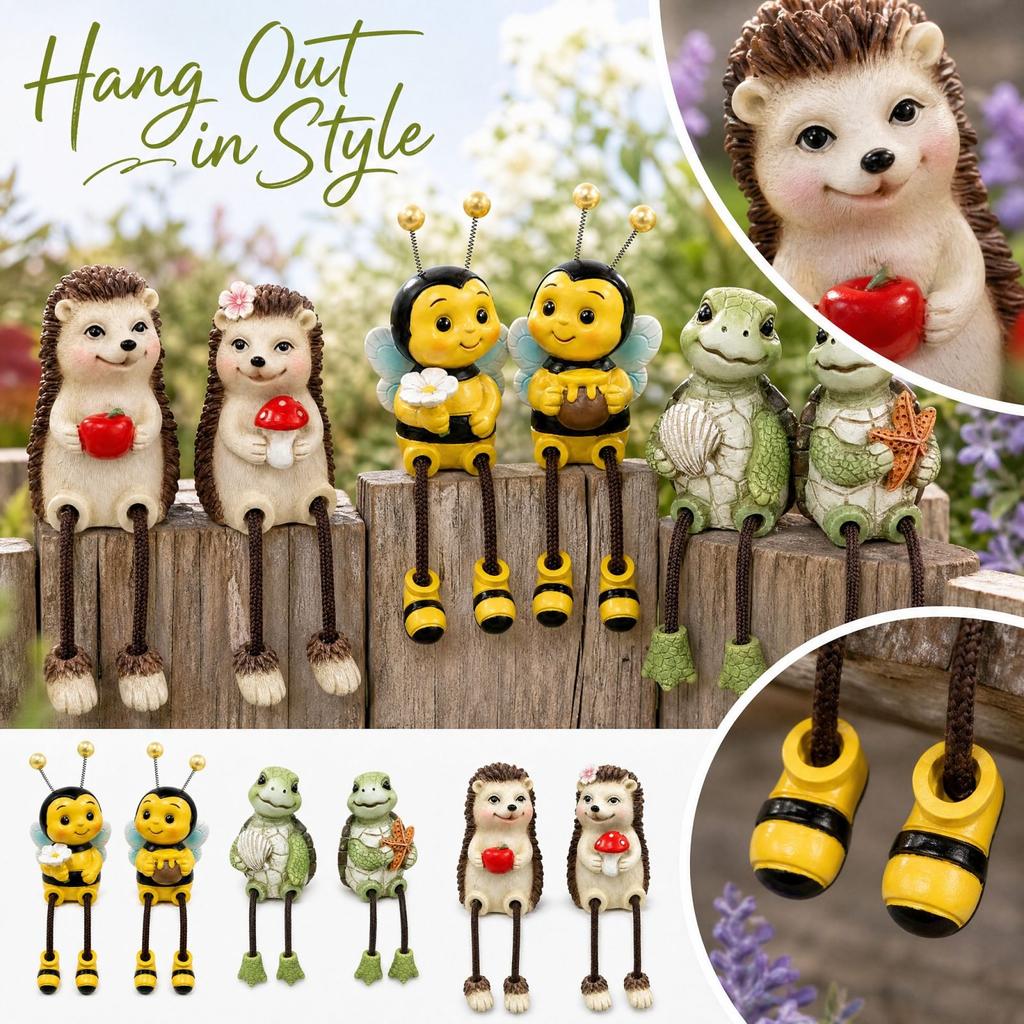 Tierpaar Resin-Figur mit baumelnden Beinen für die Außendekoration im Garten