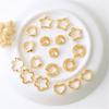 10pcs Two Hole CCB Heart Flower Star Oval Circle Frame Beads Spacer Connectors for Diy Bracelet Earrings Pendants Jewelry Making
