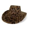 Autumn And Winter New Versatile Leopard Print Western Denim Hat Fleece Thickened Versatile Top Hat European And American Style Jazz Hat