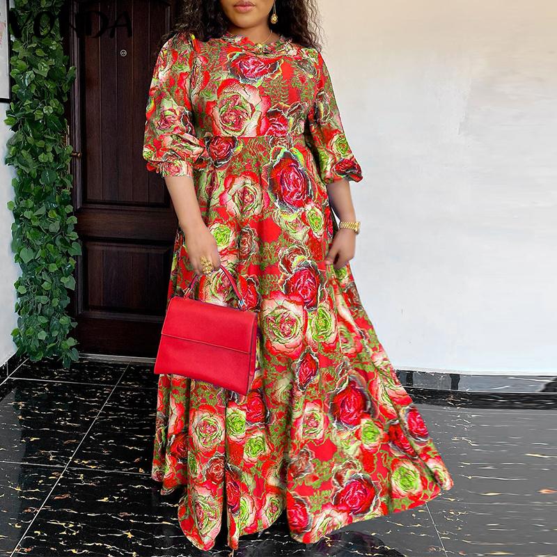 

VONDA летнее женское длинное платье с пышными рукавами 3/4 и цветочным принтом