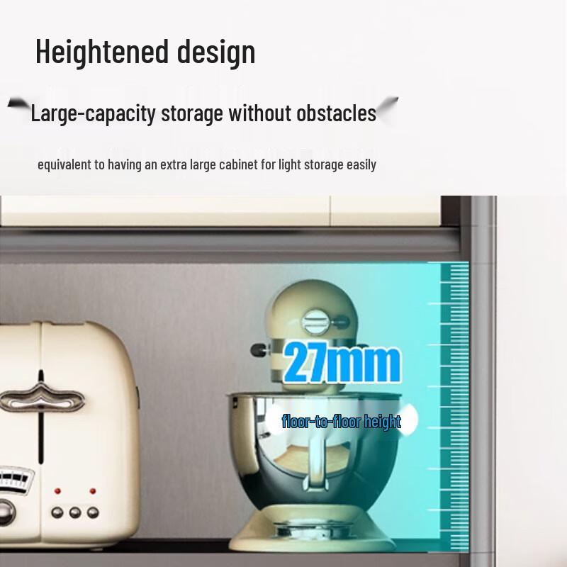 Multi-functional 3-Tier Carbon Steel Kitchen Storage Shelf