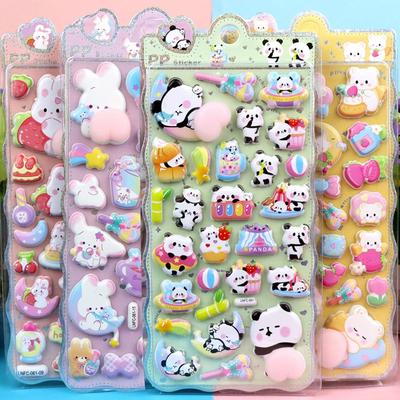 Cartoon Thickened Soft and Cute Butt Squeezable Decompression Stickers Animal Panda 3D Stickers  Phone Case Decoration