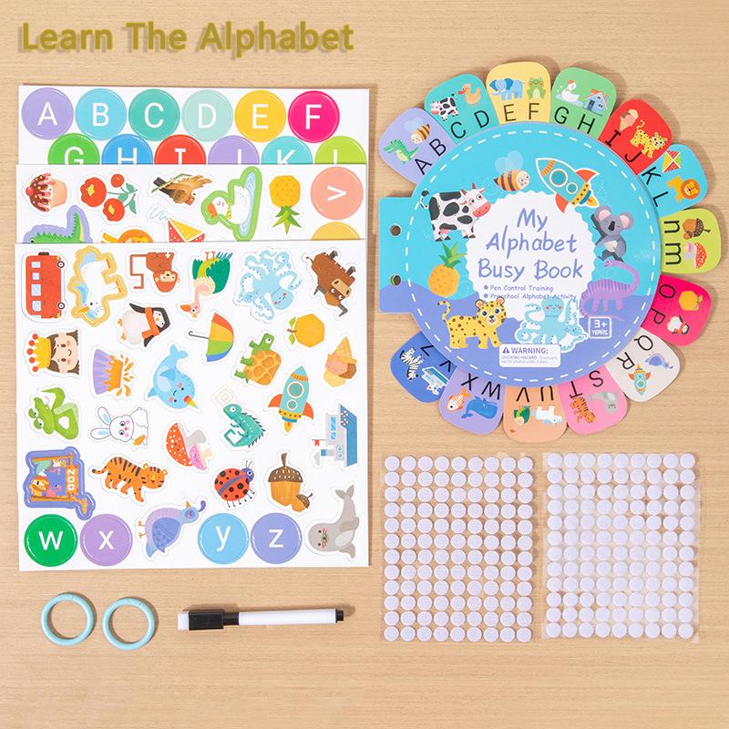 Magical Busy Book Montessori Baby Toys My First Quiet Book Sticker Paste Learning Number Letters Color Educational Matching Game
