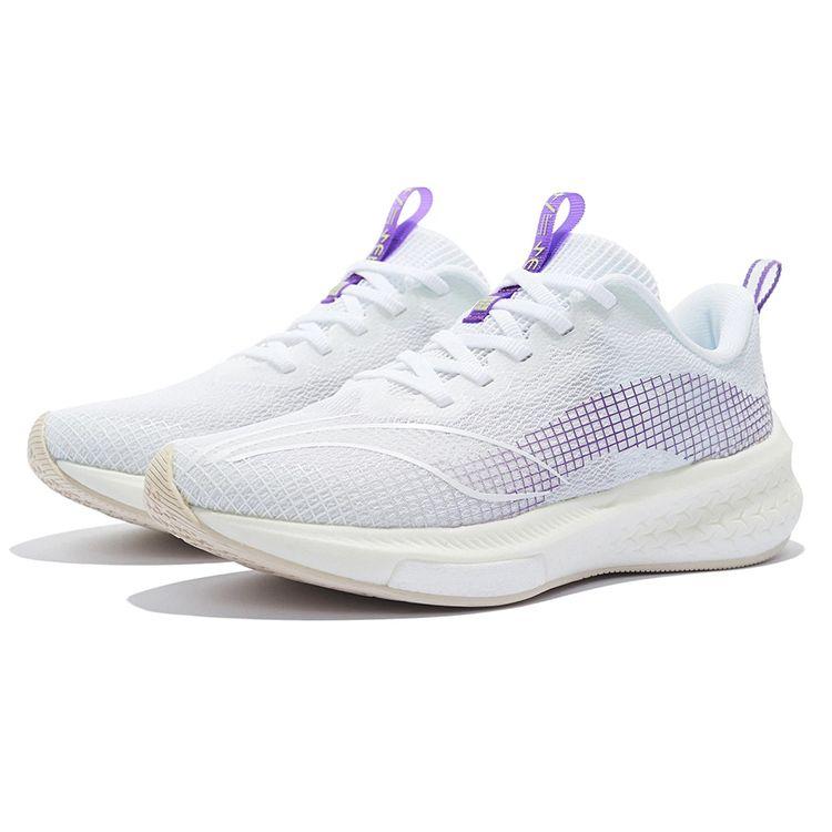 Li Ning Red Rabbit 5 Pro Reflective Breathable Rebound Low Top Running Shoes Women Sneaker White Purple ARMS004-14