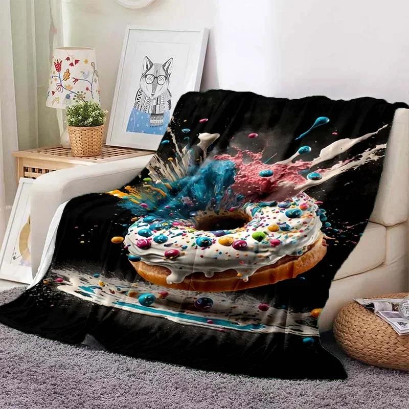 Donut Mexican Tortilla Printed Flannel Blanket for Couch, Couch, Office, Bed, Camping and Travel Thin Blanket