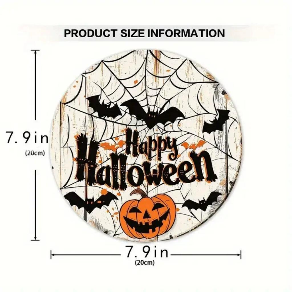 זר עץ ליל כל הקדושים לוגו ראש דלעת רטרו אמנות אימה קישוט בית גינה חצר תליון עץ תלוי אביזרים חיצוניים