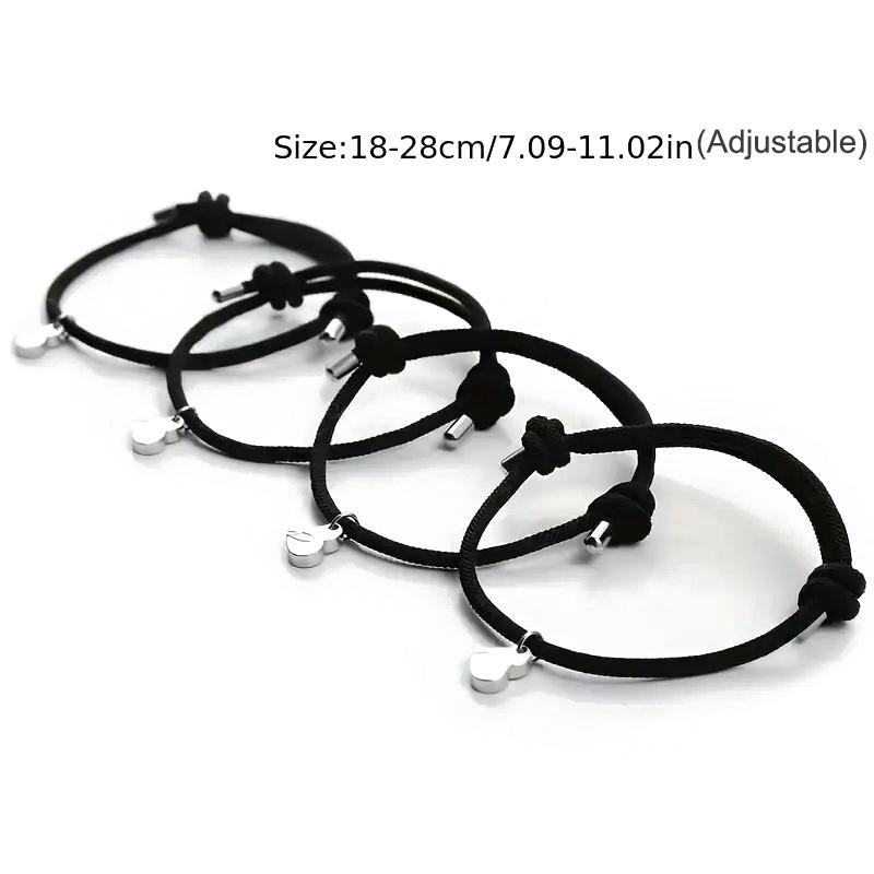 Four-Leaf Clover Magnetic Best Friendship Bracelets For 4Pcs Women Men Magnet Heart Best Friend Forever Good Luck Bracelet Gift