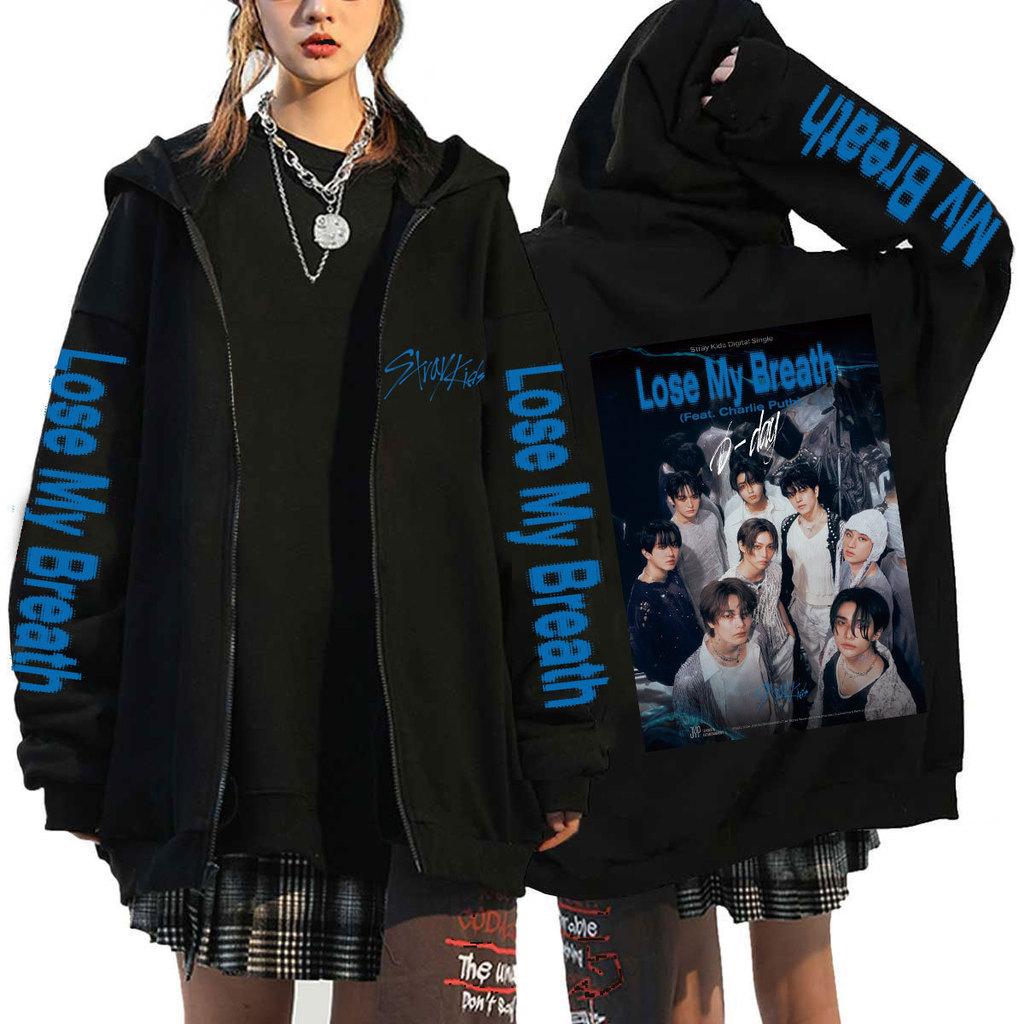 

Взрослые Женщины Мужчины Stray Kids Доминируют ATZ SKZ Принт Толстовка Свободная Молния Длинные Рукава Толстовка Куртка Пальто Верхняя Одежда M