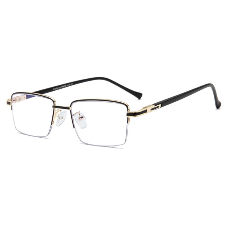 

Men Half Metal Square Glasses Women Eyeglasses Myopia Optical Spectacles Ladies Clear Glasses 0 -0.5 -1.0 -2.0 To -6.0 0