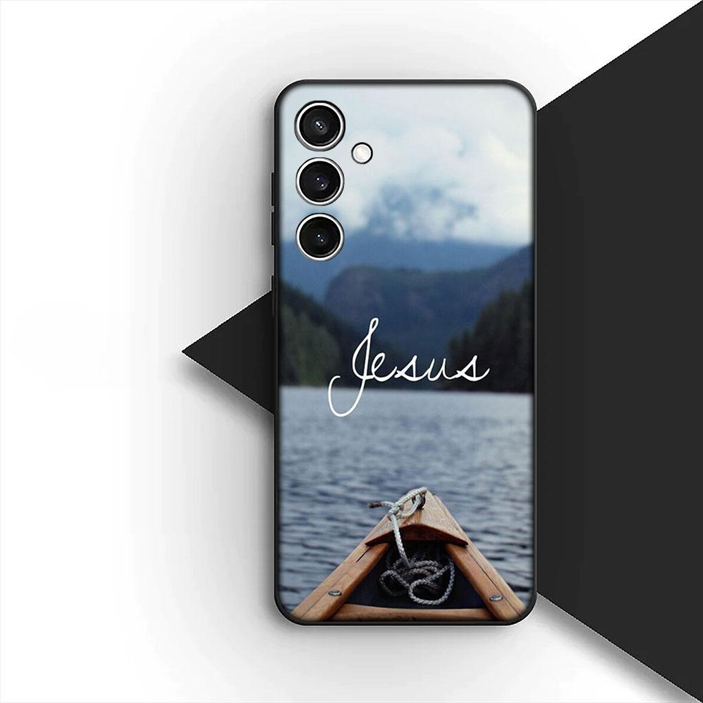 Cover Jesus Cross God Phone Case for Samsung Galaxy S22 S21 S20 FE Ultra Plus A07 A17 A15 A16 A25 A57 A37 Casing
