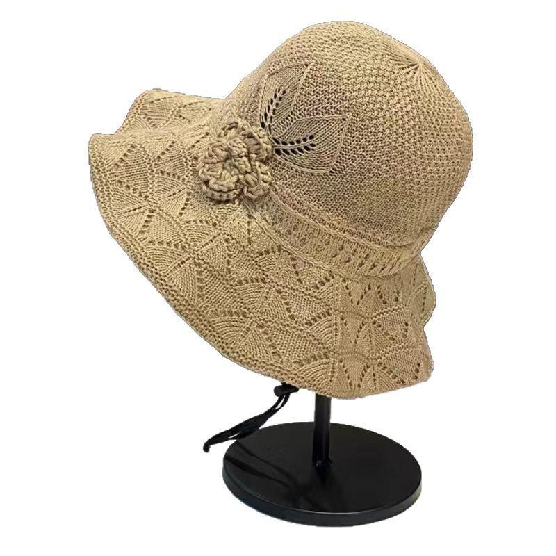 New trendy summer flower outdoor versatile fisherman sunshade sunscreen breathable hollow folding big brim basin hat