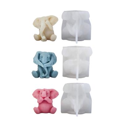 Silikon 3D Elefanten Kerzenformen Seife Harzform DIY Tier Aromatherapie Kerzenform Handwerk für Heimparty-Dekor
