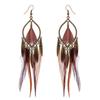 Boho-Federohrringe, Personalisierter langer Stil, Elegante Quasten, Vintage-Übertreibung, Ethnische Ohrringe im tibetischen Stil für Damen