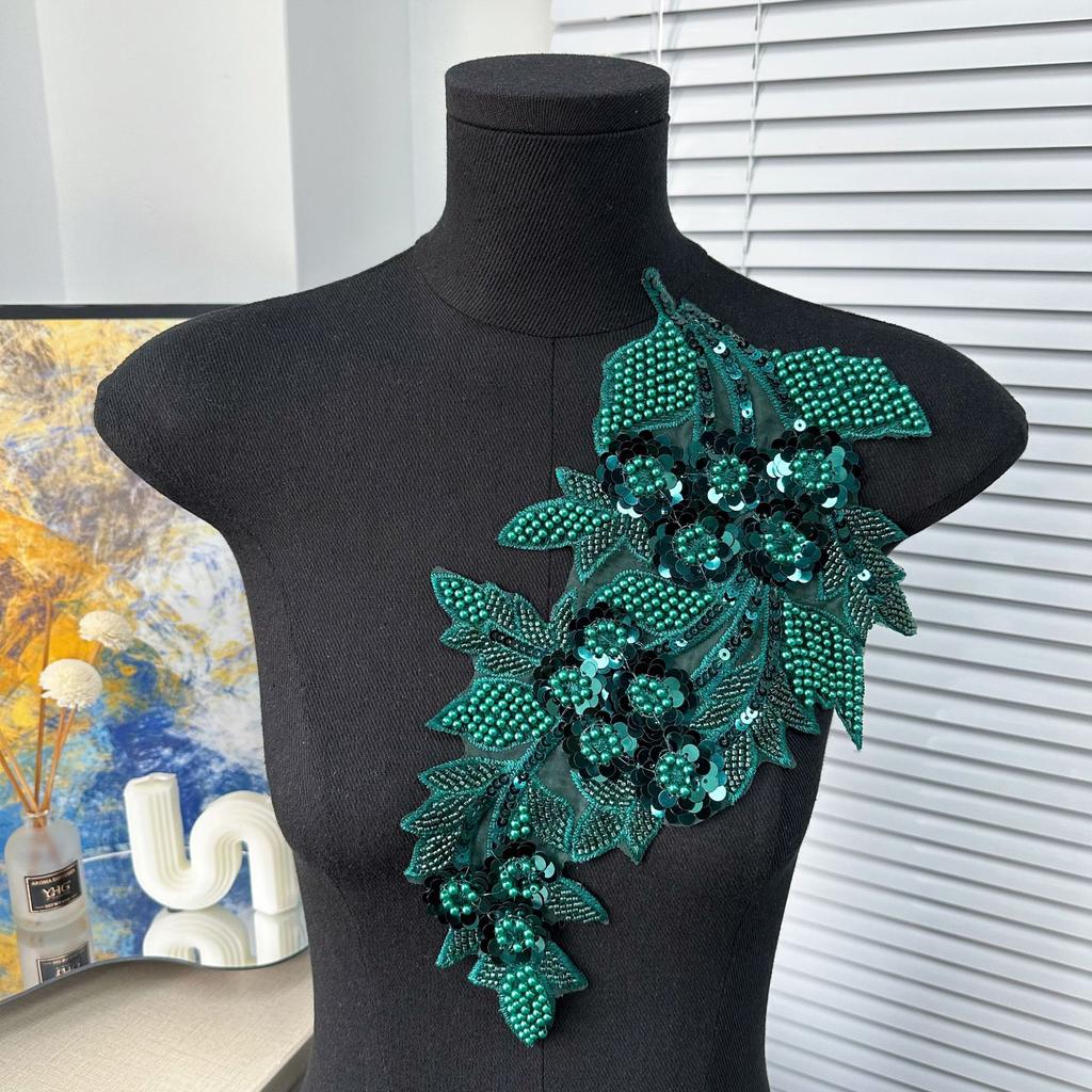 Mesh Sequin Embroidery Diy Applique Wedding Dress Dress Clothing Accessories Decorative Flower Cloth Sticker