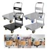 Steel Foldable Push Cart Dolly Platform Truck for Restaurants, Home