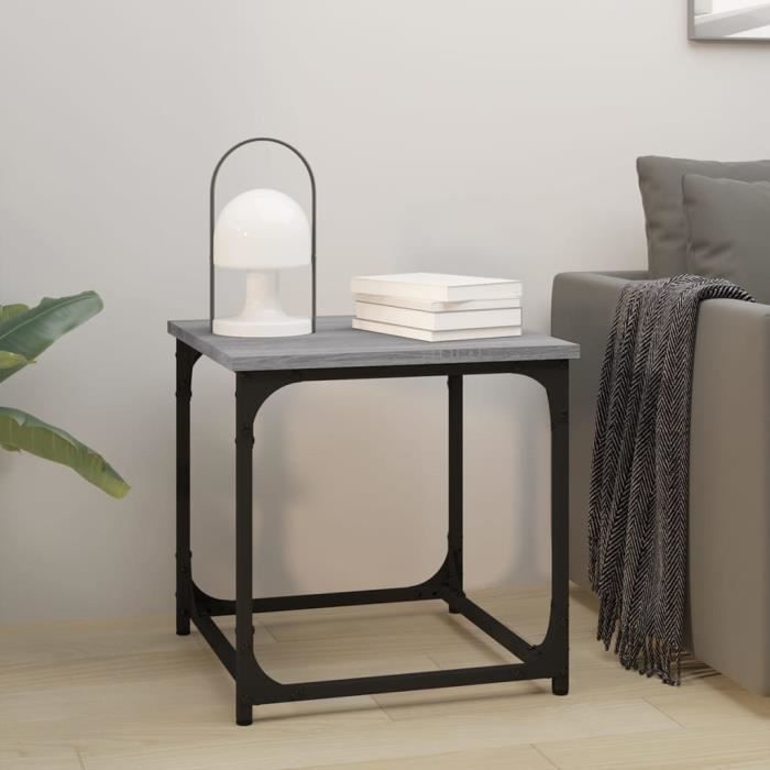 823290 vidaXL Table d'appoint Sonoma gris 40x40x40 cm Bois d'ingénierie