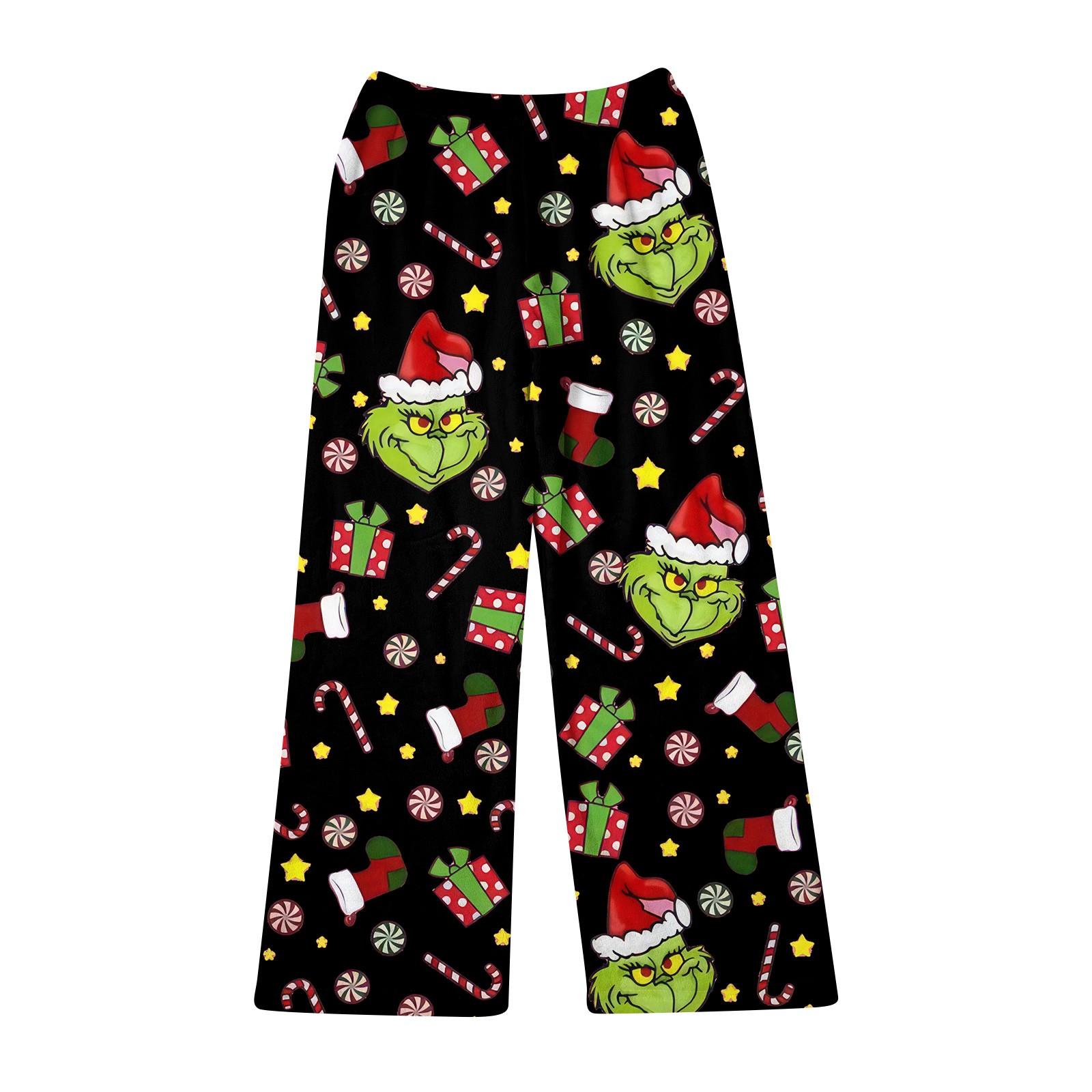 Women  Winter Print Pants Full Length Long Trousers Sports Pants L