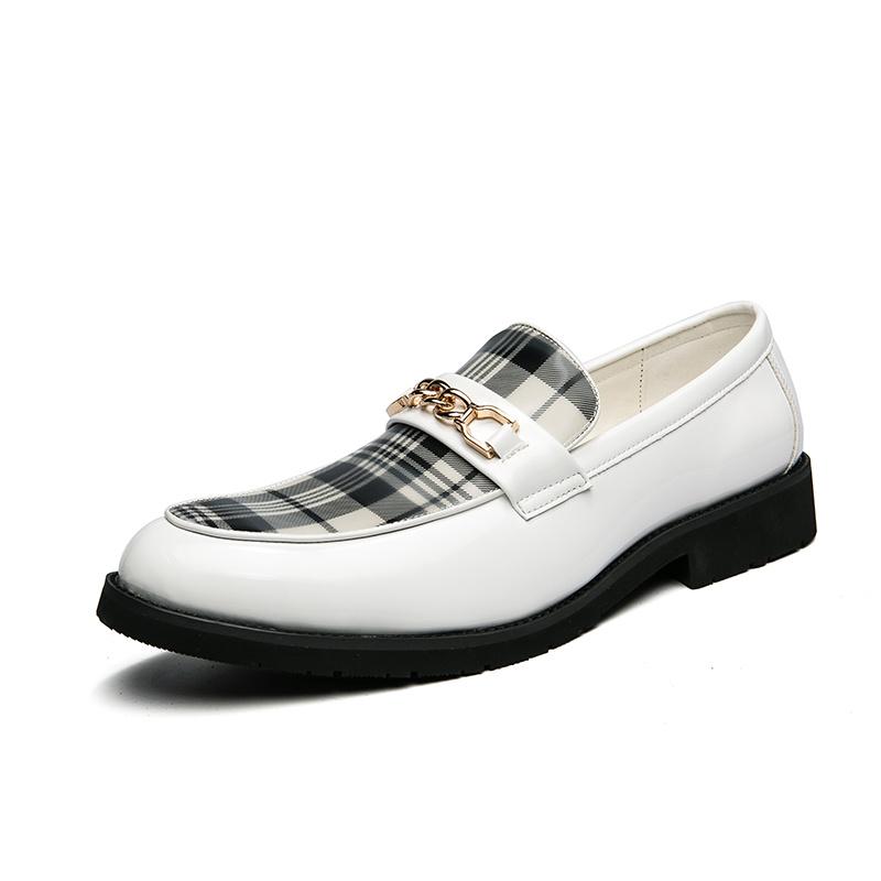 2022 Newest Arrivals Fashion White Golden Men Dress Shoes Slip-On Luxury Mens Formal Shoes Size 47 47 Casual Leather Shoes For Men