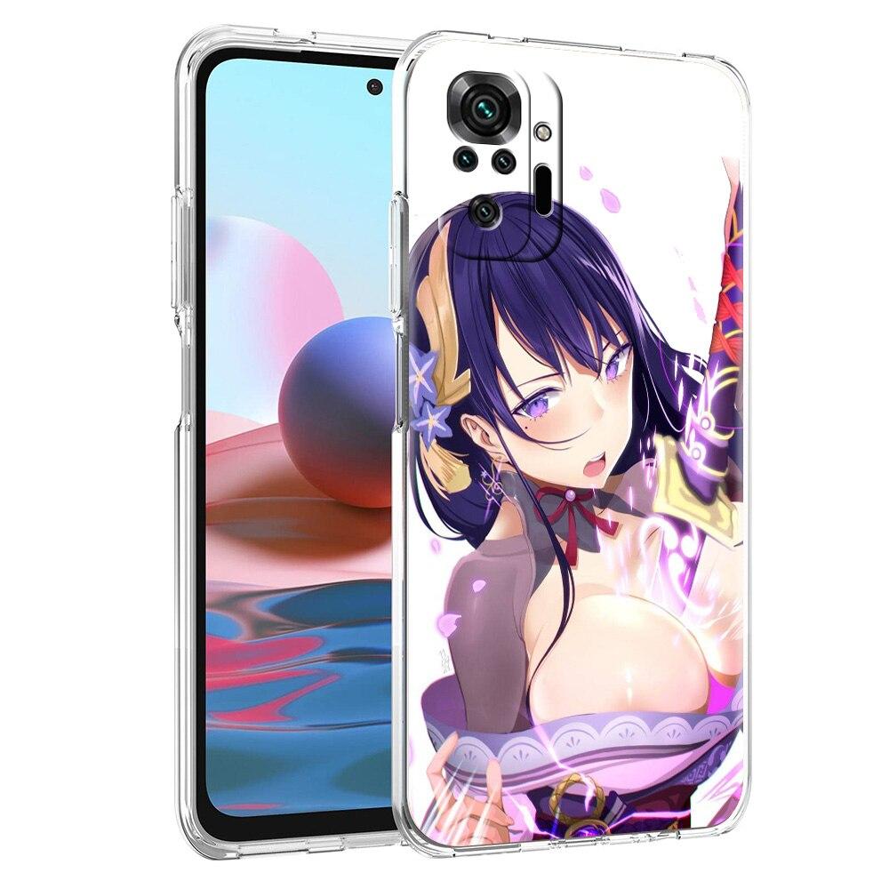 Pouzdro Genshin Impact Hentai Sexy Girl pro Xiaomi Poco X3 NFC M3 F3 Redmi Note 10 9S 9 8 Pro 7 8T 9C 9A 8A K40 Průhledný kryt