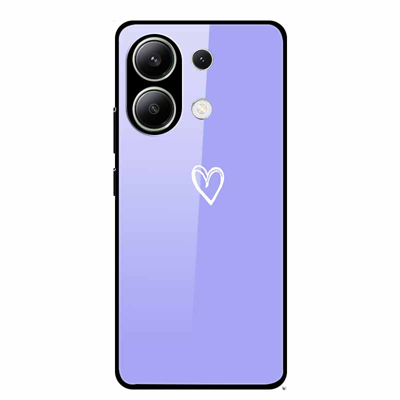 Glass Back Cover For Xiaomi Redmi Note 13 Case Note13 Pro Coque Hard Tempered Glass Case For Redmi Note 13 Pro Case Soft Bumper