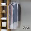 1/5-Piece Heavy-Duty Waterproof Garment Bags with Zippered Closure - Dustproof and Wrinkle-Resistant Hanging Closet Organizer