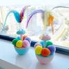 Interactive Tumbler Cat Toy with Feather Plush Balls Tumbler Cat Teaser Toy Self-Play Feather Teasing Wand for Indoor Cats Anxiety Boredom Relief