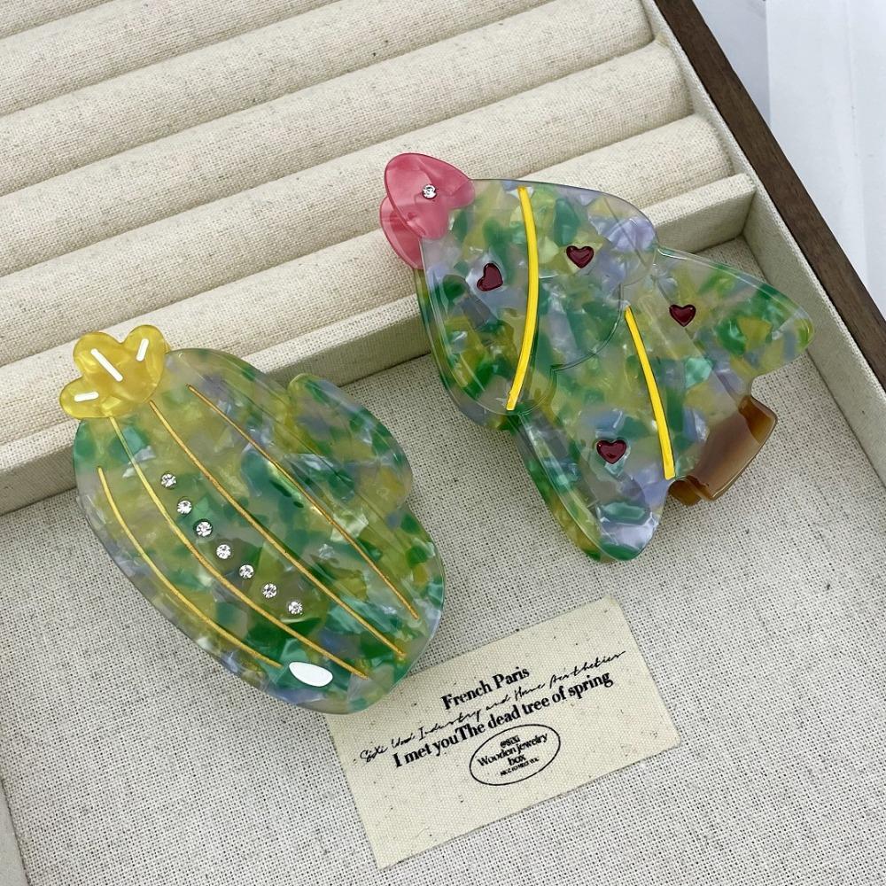 Maple Leaves Christmas Hair Accessory Cactus Acetic Acid Shark Clip Funny Cartoon Hair Claw  Girls