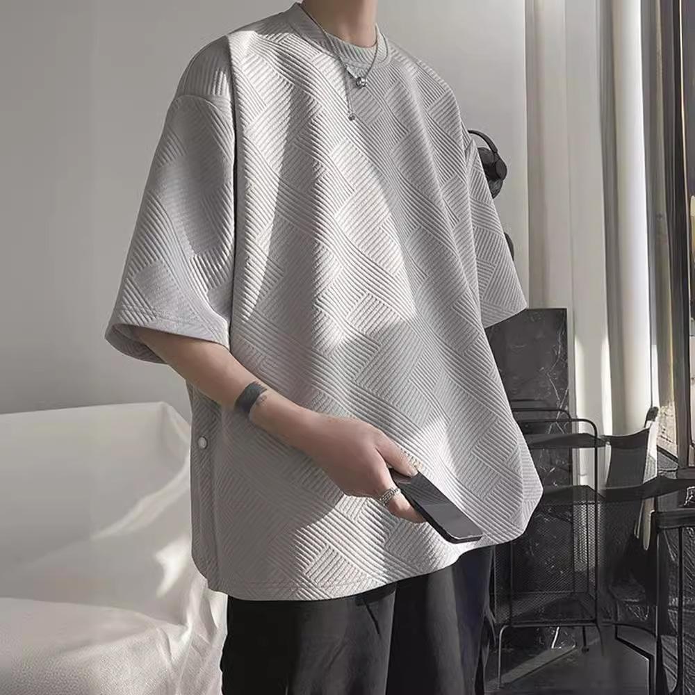 Summer Short Sleeve T-shirt Men Retro Oversized T shirt Men Streetwear Hip Hop Loose Round Neck Tshirt Mens Top M-3XL