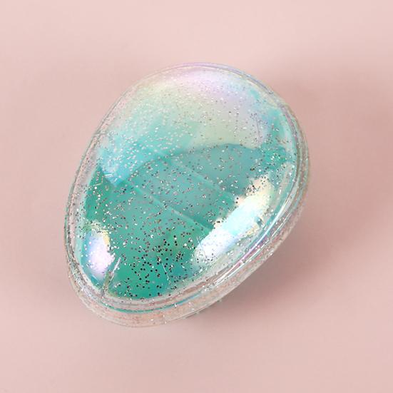 Glitzer Ovale Haarbürste Weiche Borsten Kopfhautmassage Tragbar Reise Antistatisch Mini Eiform Kamm Kinder Erwachsene Haarstyling Entwirrbürste