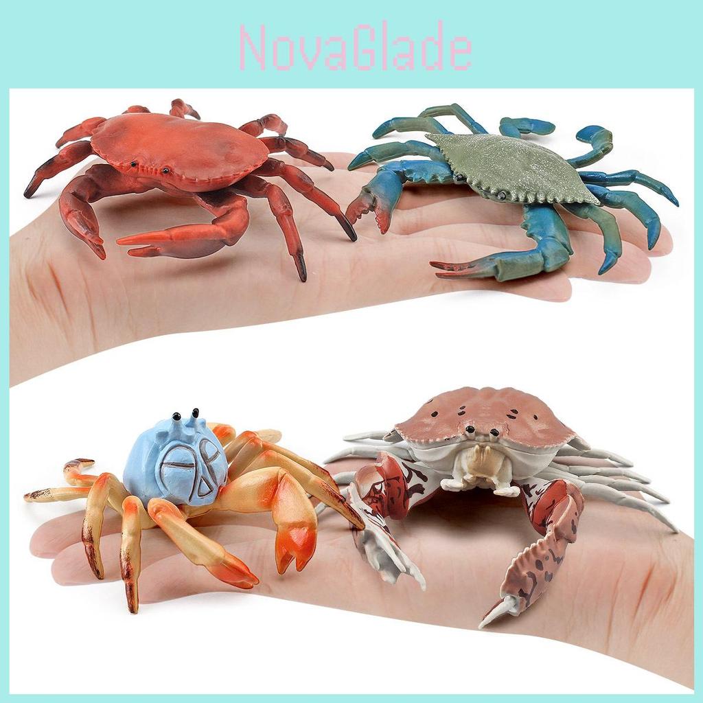 Modello di Granchio in PVC per la Vita Marina Giocattoli Decorativi per Acquari Educativi per Bambini