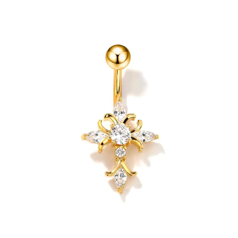 Crystals Star Dangled Belly Button Rings Stainless Steel Dainsty Zircon Navel Ring Belly Piercing Body Jewelries