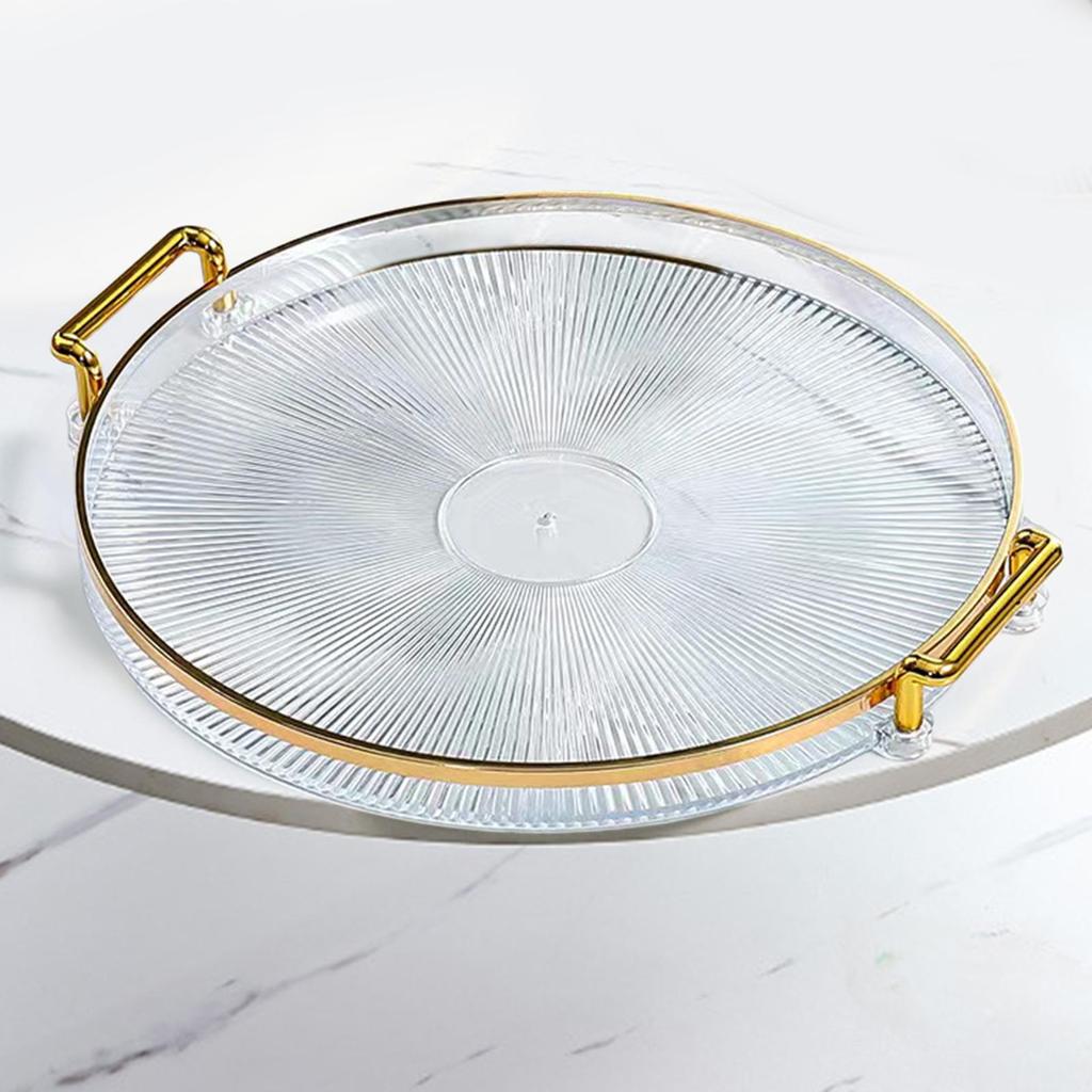 Nordic Style Serving Tray with Handles Round Vanity Tray for Office Living Room
