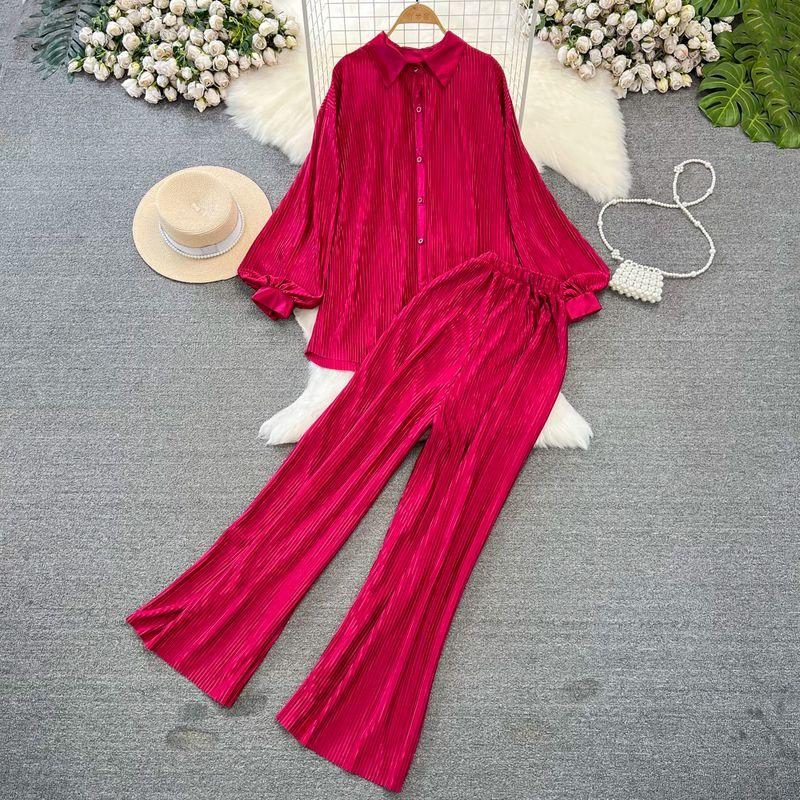 Sanzhai Ruched Socialite Lantern Single-Breasted Fashion Suit