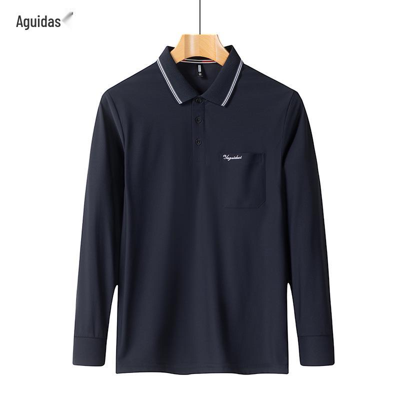 Men's Ice Silk Long-Sleeve T-Shirt for Dad - Lightweight Sun Protection for Spring and Autumn