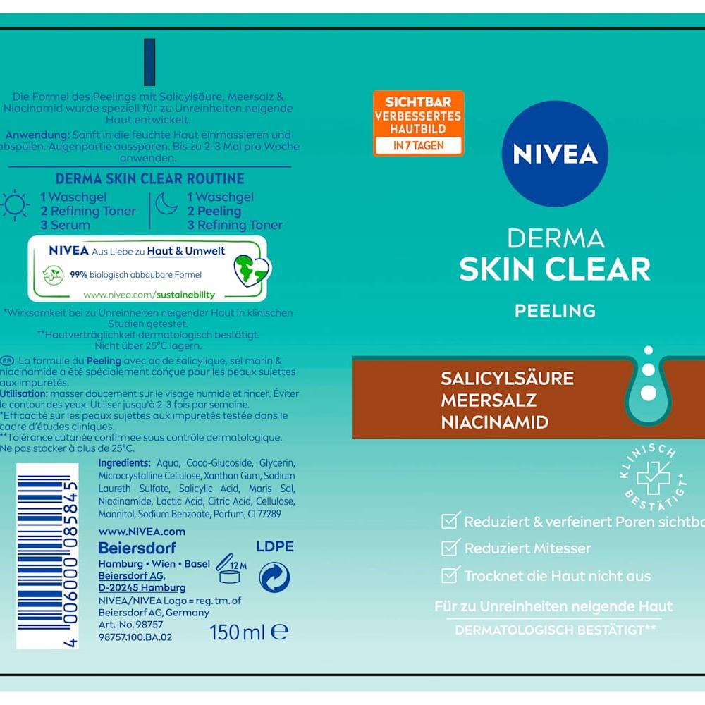 Nivea Peeling Derma Skin Clear 150ml