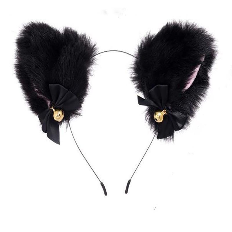 Cross-border Cat Ears Bell Headband - Sexy Cat Girl Plush Hair Accessories for Women, Christmas & Halloween