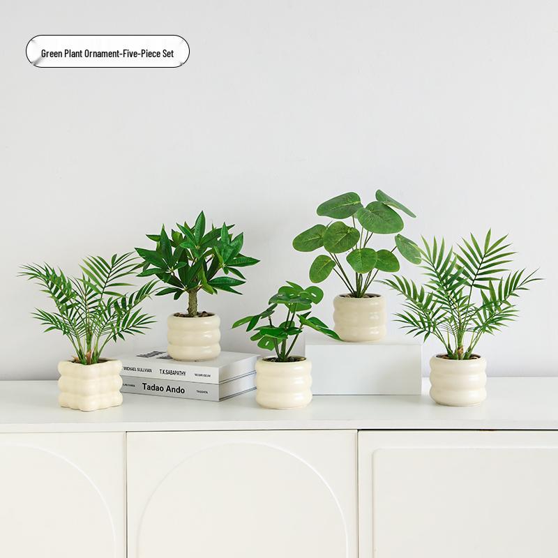 Nordic Indoor Desktop Bonsai: Artificial Green Plants for Office Decoration