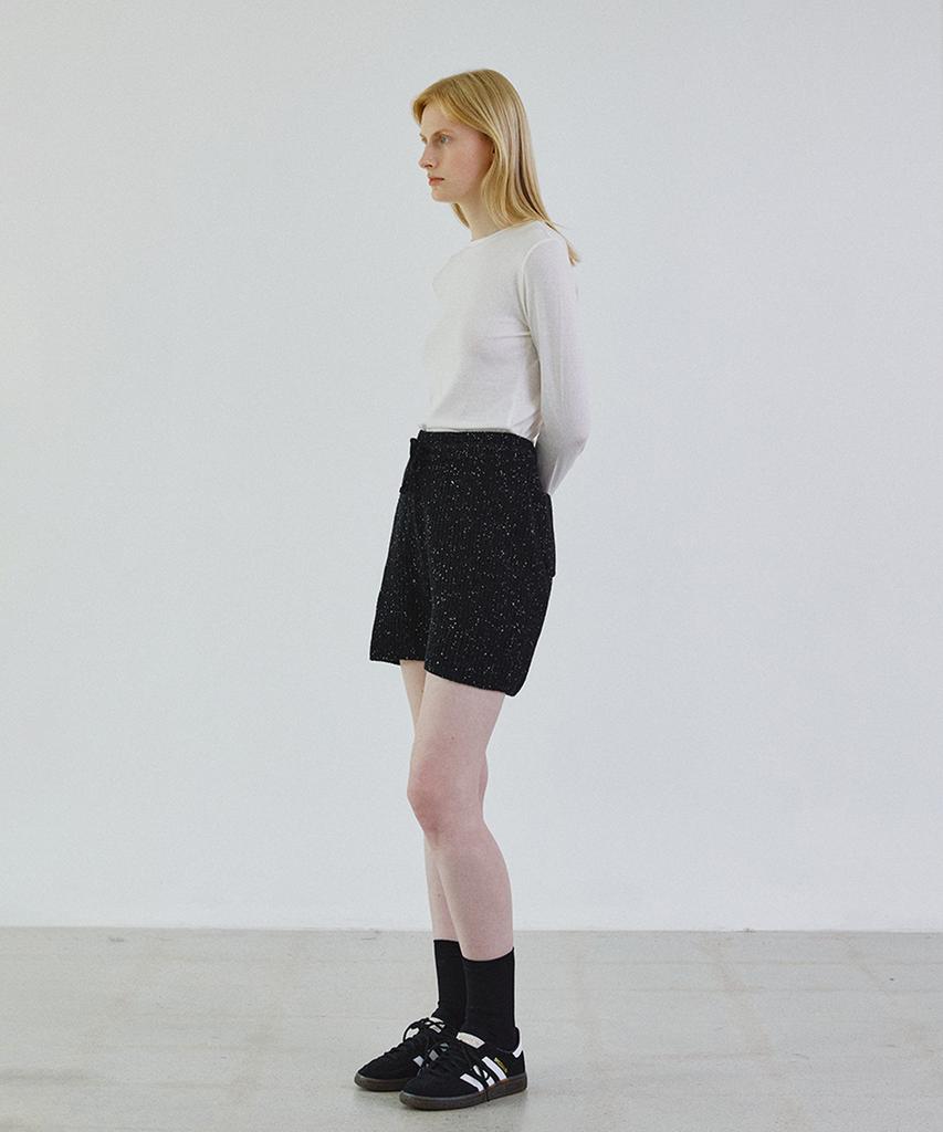 Step Around Nef Wool Knit Half Pants_Black
