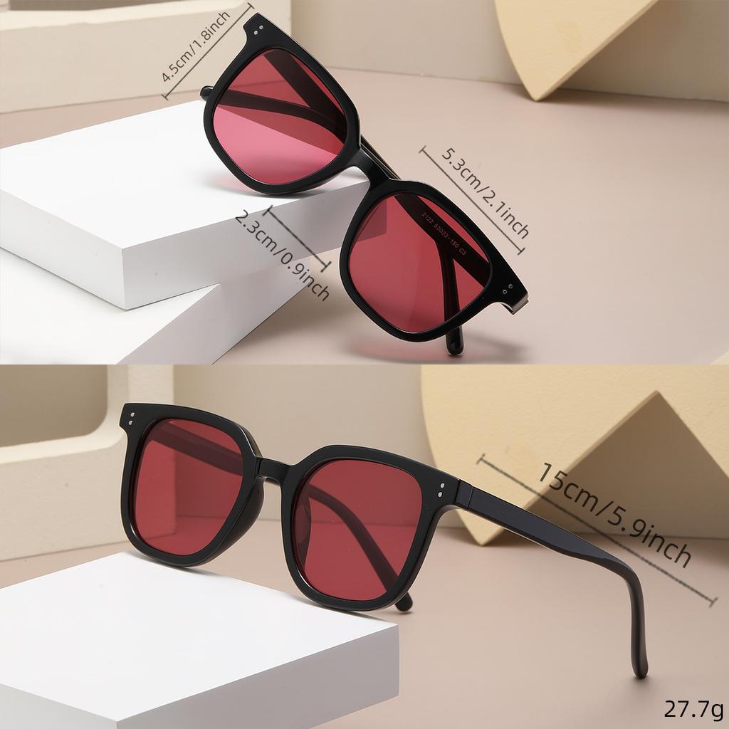 Lunettes polarisées, lunettes de soleil, verres bordeaux, lunettes de soleil unies pour hommes et femmes, polyvalentes 2122