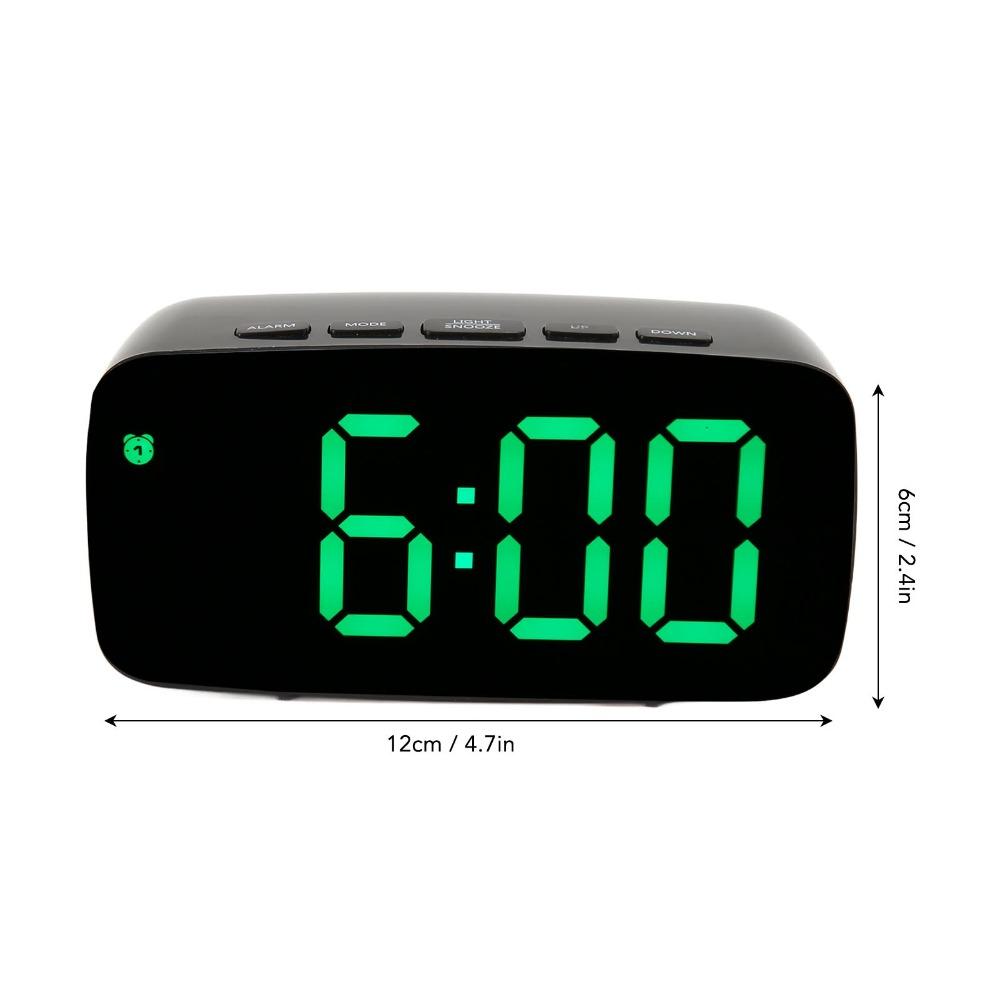 Adjustable Brightness Mirror Alarm Clock Large Display LED Electronic Clock For Bedside