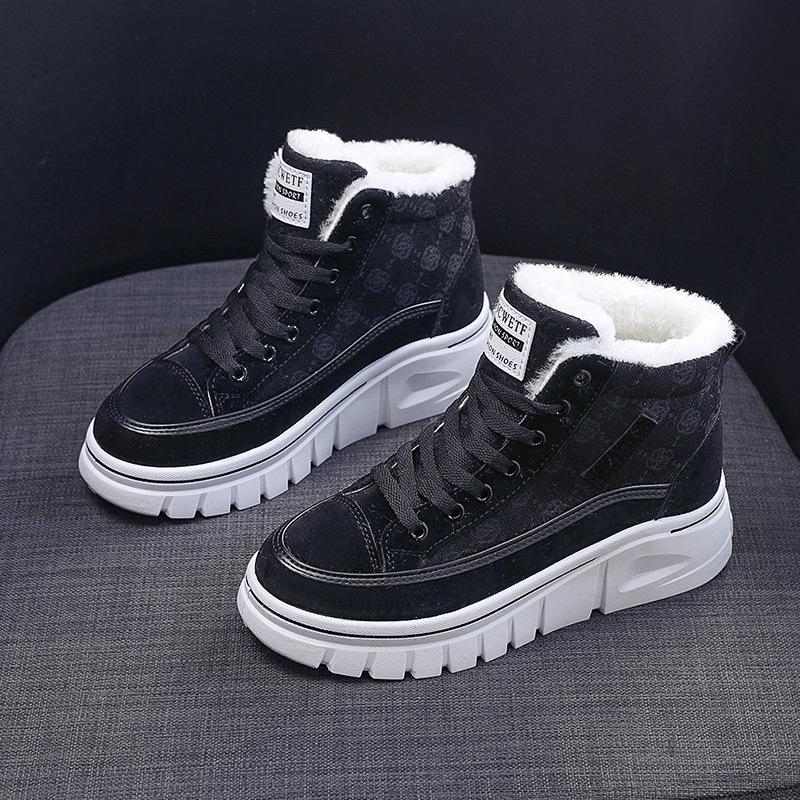 Damenstiefel Schneestiefel Wintermode Plus Samt Warme Stiefel Lässige Baumwollschuhe Damenschuhe