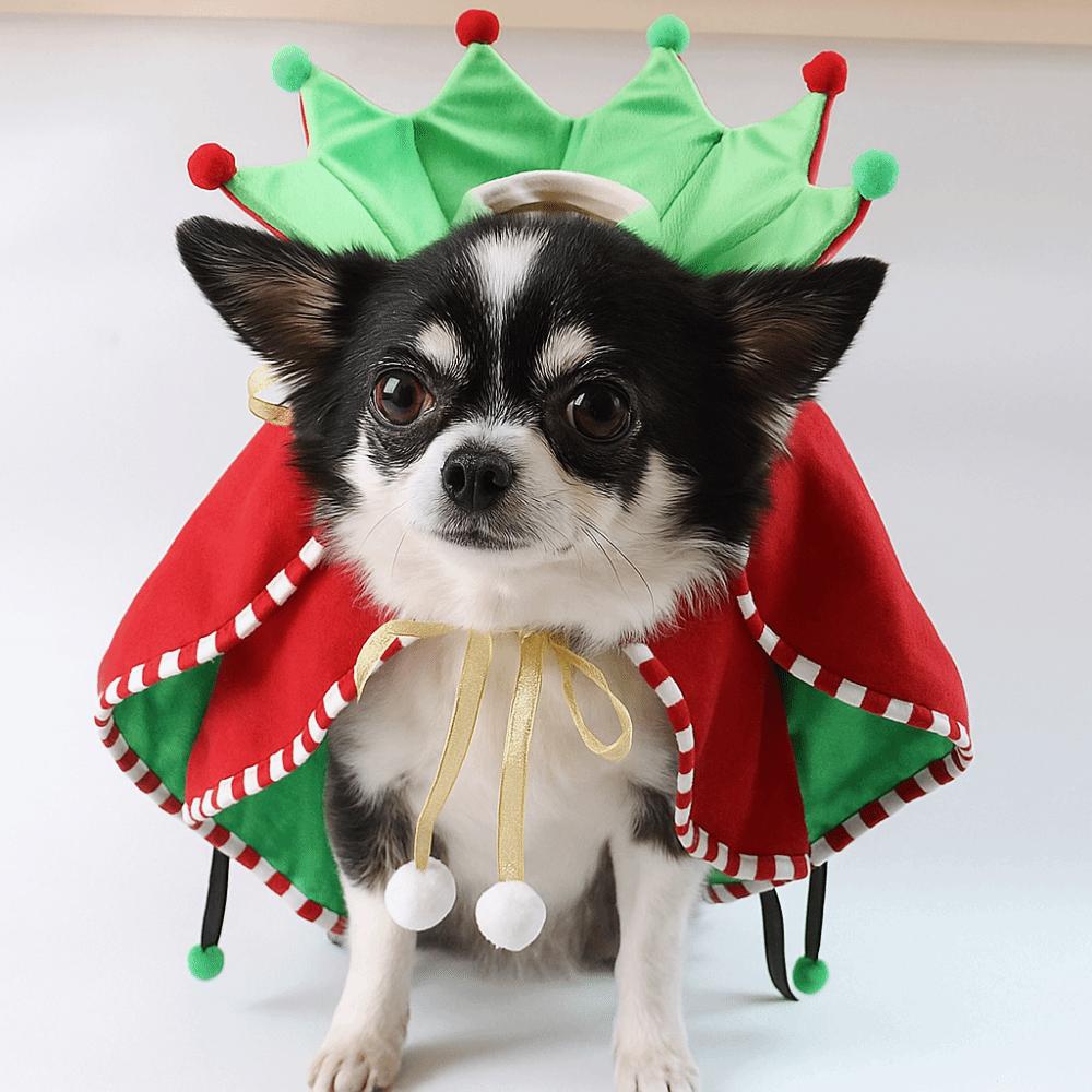 Soft Dog Christmas Cape Adjustable Pet Santa Costume Pet Clothes Pet Costume Scarf  Cat
