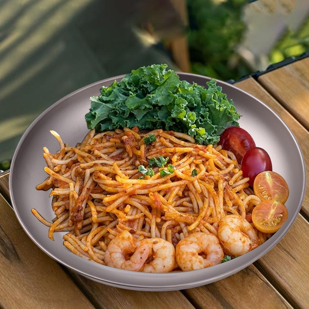 5 szt. Tytanowy talerz kempingowy Lekki okrągły zestaw naczyń do obiadu Składane talerze do serwowania na backpacking