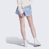 adidas Originals Premium Essentials Striped Color Block Elastic Waist Straight Leg Shorts Women Shorts Blue White IC5294