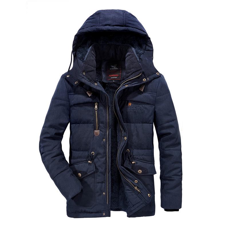 Autumn and Winter New Cashmere Thickened Plus-size Men's Cotton-padded Jacket Long Plus-size Warm Cotton-padded Jacket