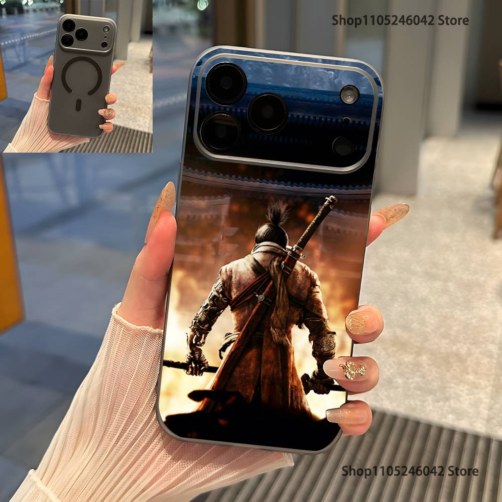 

S-Sekiro Game For iPhone 17,16,15,14,13,12,11,Pro,Max,Plus Transparent gray Phone Case Magnetic Wireless Charging iPhone12PROMAX